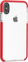Mobigear Hoesje geschikt voor Apple iPhone XS Max Telefoonhoesje Hardcase | Mobigear Full Bumper Backcover Shockproof | Schokbestendig iPhone XS Max Telefoonhoesje | Anti Shock Proof - Transparant /Rood | Transparant,rood