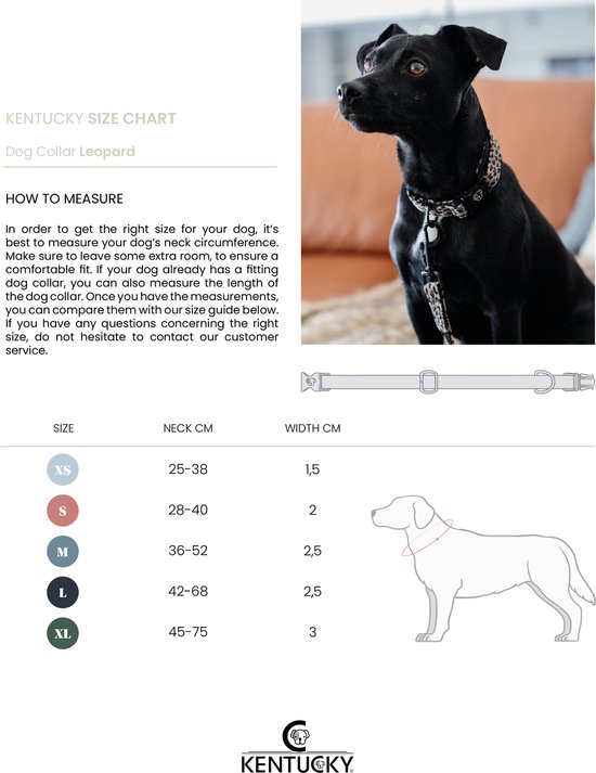 Kentucky Dogwear Hondenhalsband Luipaardprint - Donkergroen L - 42-68cm