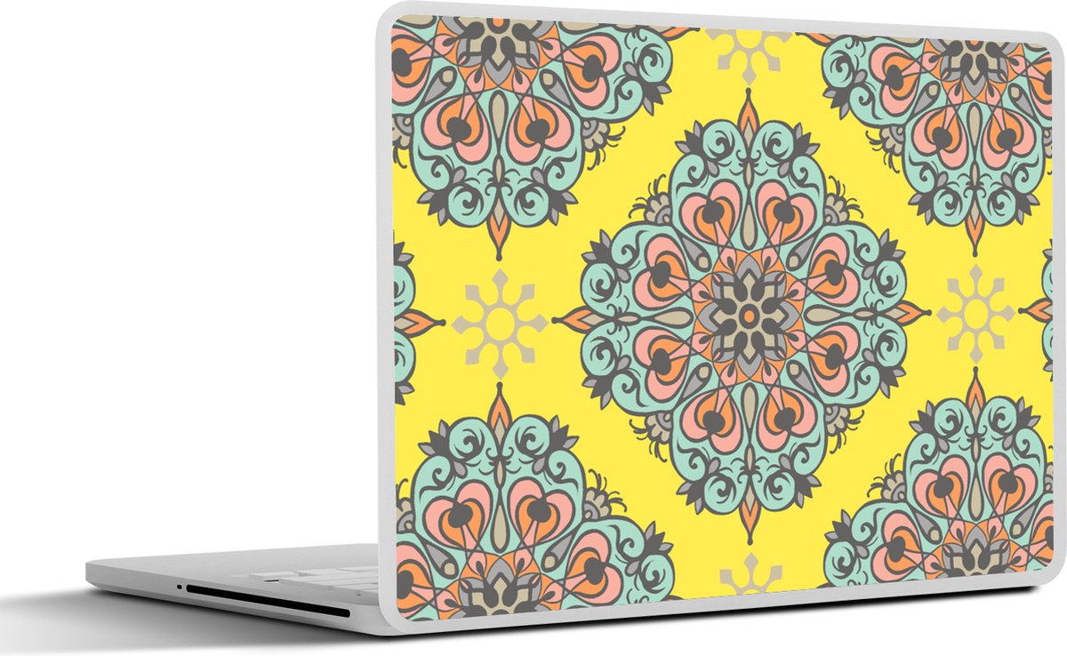 Laptop sticker - 15.6 inch - Barok - Abstract - Patronen - Bloemen - 36x27,5cm - Laptopstickers - Laptop skin - Cover