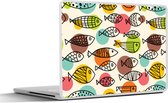 Laptop sticker - 12.3 inch - Stippen - Vis - Regenboog - 30x22cm - Laptopstickers - Laptop skin - Cover