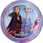 feestborden Frozen 2 meisjes 20 cm karton paars 6 stuks