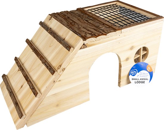 Knaagdierenhuis - houten garden house - Afmetingen: 48x22x20CM - Duvo