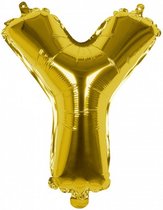 folieballon letter Y 36 cm goud