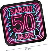 onderzetters Neon Sarah 10 cm karton 6 stuks