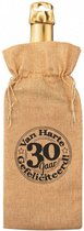 flescadeauverpakking 30 jaar jute 42 cm bruin