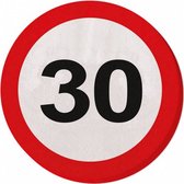 servetten verkeersbord 30 jaar 33 cm papier 20 stuks