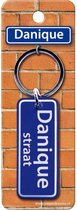 sleutelhanger Danique straat 9 x 3 cm ijzer blauw