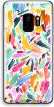 Case Company® - Samsung Galaxy S9 hoesje - Watercolor Brushstrokes - Soft Cover Telefoonhoesje - Bescherming aan alle Kanten en Schermrand