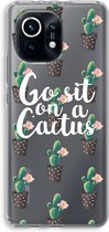 Case Company® - Xiaomi Mi 11 hoesje - Cactus quote - Soft Cover Telefoonhoesje - Bescherming aan alle Kanten en Schermrand