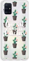 Case Company® - Samsung Galaxy A51 4G hoesje - Cactus quote - Soft Cover Telefoonhoesje - Bescherming aan alle Kanten en Schermrand