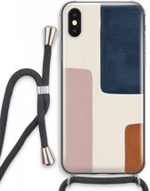 Case Company® - iPhone XS Max hoesje met Koord - Geo #5 - Telefoonhoesje met Zwart Koord - Extra Bescherming aan alle Kanten en Over de Schermrand