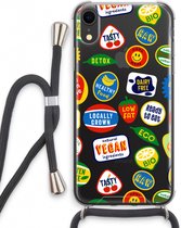 Case Company® - iPhone XR hoesje met Koord - Fruitsticker - Telefoonhoesje met Zwart Koord - Extra Bescherming aan alle Kanten en Over de Schermrand