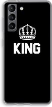 Case Company® - Samsung Galaxy S21 hoesje - King zwart - Soft Cover Telefoonhoesje - Bescherming aan alle Kanten en Schermrand