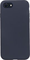 BMAX Siliconen hard case hoesje voor iPhone SE 2022 - Hard cover - Beschermhoesje - Telefoonhoesje - Apple - Telefoonbescherming - Back cover - Backcover - Donkerblauw