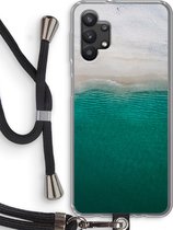 Case Company® - Samsung Galaxy A32 5G hoesje met Koord - Stranded - Telefoonhoesje met Zwart Koord - Bescherming aan alle Kanten en Over de Schermrand