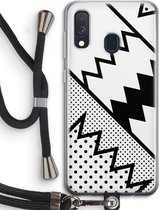 Case Company® - Samsung Galaxy A40 hoesje met Koord - Pop Art #5 - Telefoonhoesje met Zwart Koord - Bescherming aan alle Kanten en Over de Schermrand