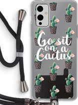 Case Company® - OnePlus 9 hoesje met Koord - Cactus quote - Telefoonhoesje met Zwart Koord - Bescherming aan alle Kanten en Over de Schermrand