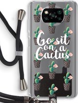 Case Company® - Poco X3 Pro hoesje met Koord - Cactus quote - Telefoonhoesje met Zwart Koord - Bescherming aan alle Kanten en Over de Schermrand