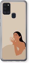 Case Company® - Samsung Galaxy A21s hoesje - Fresh coffee - Soft Cover Telefoonhoesje - Bescherming aan alle Kanten en Schermrand