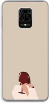 Case Company® - Xiaomi Redmi Note 9 Pro hoesje - I drink wine - Soft Cover Telefoonhoesje - Bescherming aan alle Kanten en Schermrand