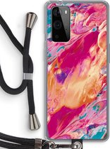 Case Company® - OnePlus 9 Pro hoesje met Koord - Pastel Echoes - Telefoonhoesje met Zwart Koord - Bescherming aan alle Kanten en Over de Schermrand