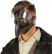 verkleedmasker Pest latex zwart one-size