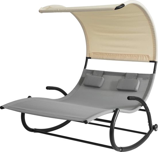 Comfortabele Relaxstoel Voor In De Tuin - Metalen Schommelstoel Voor Tuin Terras Balkon 60x75x104cm