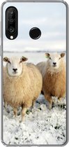 Geschikt voor Huawei P30 Lite hoesje - Groep nieuwsgierige schapen - Siliconen Telefoonhoesje