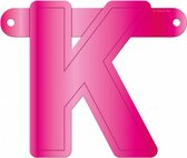 slingerletter K 12,5 x 11 cm karton roze