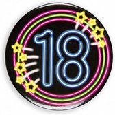 button 18 neon 5,5 cm zwart