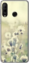 Geschikt voor Huawei P30 Lite hoesje - Bloemen - Veld - Wit - Siliconen Telefoonhoesje
