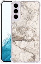 Coque de téléphone avec nom Samsung Galaxy S22 Coque de téléphone avec bord transparent marbre beige
