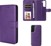Samsung Galaxy S22 Plus (S22+) Hoesje - MobyDefend Luxe 2-in-1 Wallet Book Case Met Uitneembare Backcover - Paars - GSM Hoesje - Telefoonhoesje Geschikt Voor Samsung Galaxy S22 Plus (S22+)