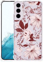 Anti Shock Hoesje Geschikt voor Samsung Galaxy S22 Plus GSM Hoesje met doorzichtige rand Watercolor Flowers