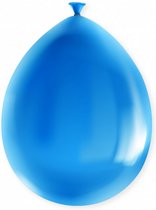 ballonnen Metallic 18,5 cm latex blauw 8 stuks