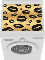 Wasmachine beschermer mat - Patronen - Kiss - Goud - Zwart - Breedte 55 cm x hoogte 45 cm