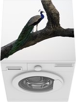 Wasmachine beschermer mat - Pauw - Boom - Blauw - Breedte 60 cm x hoogte 60 cm