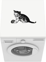 Wasmachine beschermer mat - Vintage - Kitten - Wit - Breedte 60 cm x hoogte 60 cm