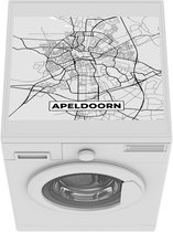 Wasmachine beschermer - Wasmachine mat - Stadskaart - Apeldoorn - Grijs - Wit - 55x45 cm - Droger beschermer - Plattegrond