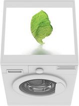 Wasmachine beschermer mat - Blad van sla met haar schaduw - Breedte 55 cm x hoogte 45 cm