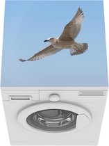 Wasmachine beschermer mat - Een zilvermeeuw tijdens het vliegen - Breedte 60 cm x hoogte 60 cm