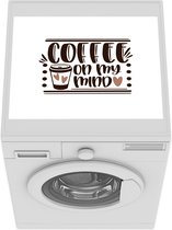 Wasmachine beschermer mat - Koffie - Hart - Quotes - Breedte 55 cm x hoogte 45 cm