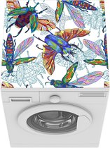 Wasmachine beschermer mat - Insecten - Regenboog - Design - Breedte 60 cm x hoogte 60 cm
