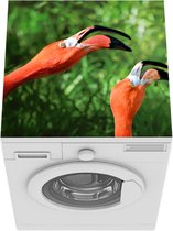 Wasmachine beschermer mat - Flamingo's - Bos - Roze - Breedte 60 cm x hoogte 60 cm