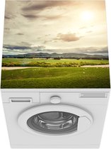 Wasmachine beschermer mat - Veld in Nieuw-zeeland bij zonsondergang - Breedte 60 cm x hoogte 60 cm