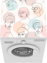 Wasmachine beschermer mat - Vrouwen - Pastel - Line Art - Patronen - Breedte 60 cm x hoogte 60 cm