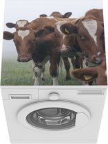 Wasmachine beschermer - Wasmachine mat - Koeien - Bruin - Mist - 60x60 cm - Droger beschermer