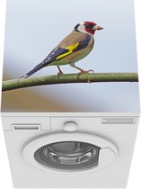 Wasmachine beschermer mat - Een kleurrijke vink op een tak - Breedte 60 cm x hoogte 60 cm