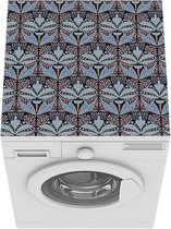 Wasmachine beschermer mat - Patroon - Abstract - Blauw - Jaren 20 - Breedte 60 cm x hoogte 60 cm