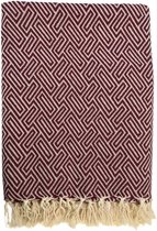 Lantara - Athene - Sprei Grand foulard - Donkerrood - Katoen - 160x250cm